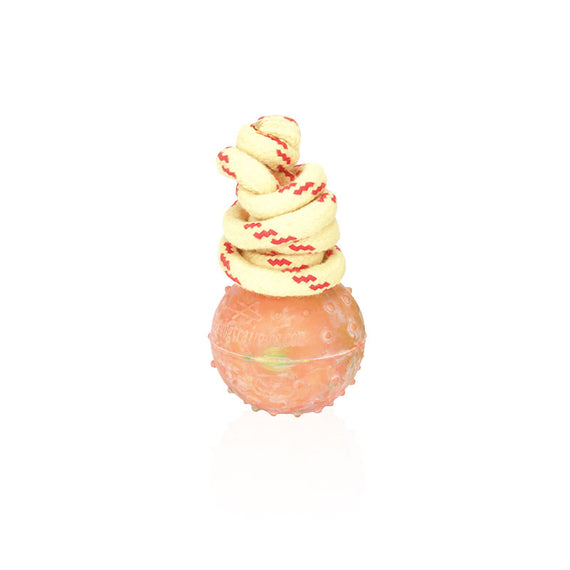 Hollow Natural Rubber Puppy Ball on the String - DogSports4u