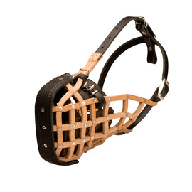M1 - Police Style Leather Basket Dog Muzzle for Bitework - DogSports4u