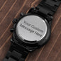 Customized Engraving Black Chronograph Watch