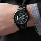 Customized Engraving Black Chronograph Watch