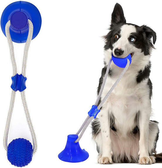 Interactive Suction Cup Dog Chew Toy with Elastic Rope